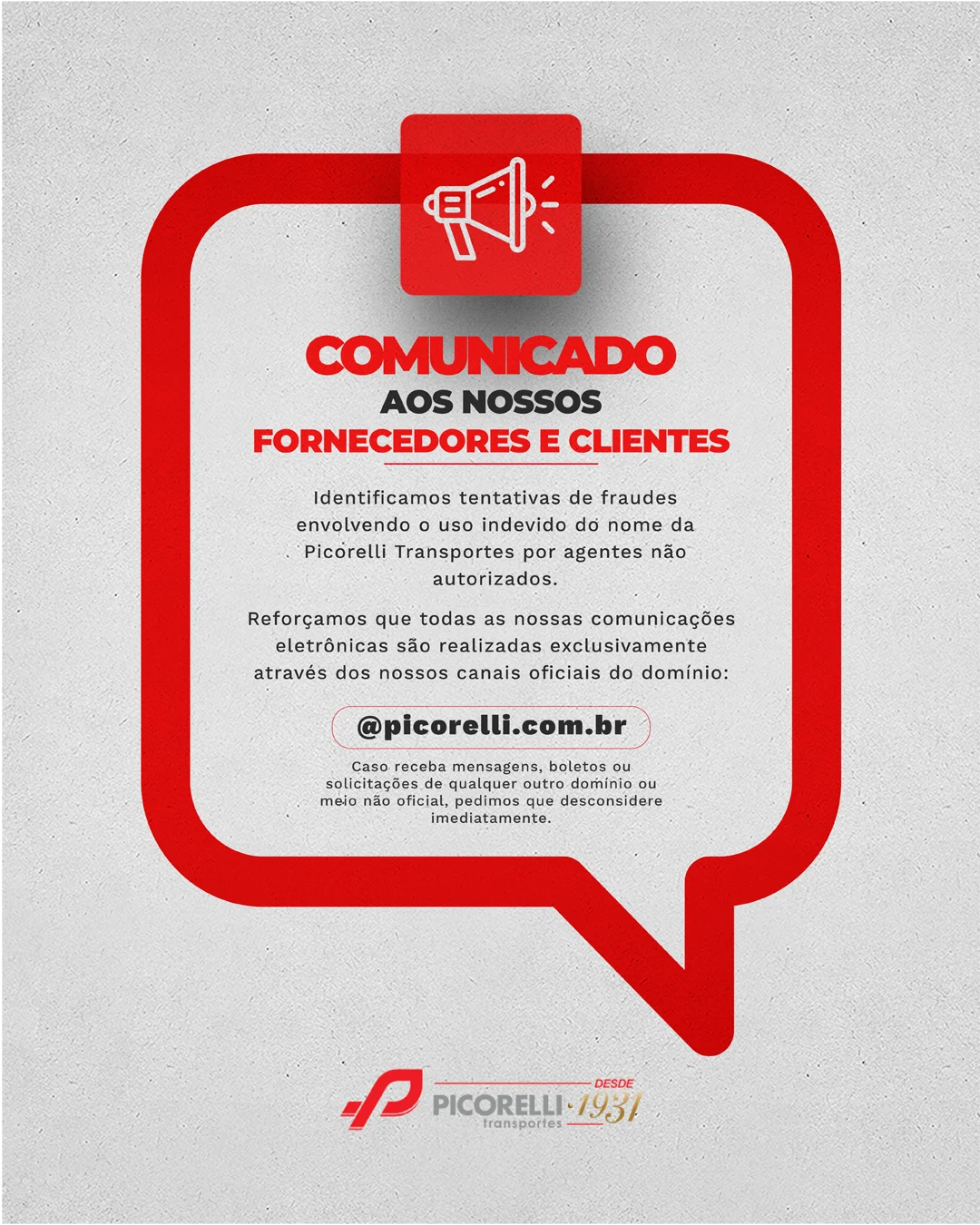 Comunicado importante